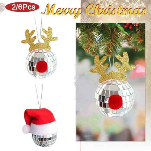 Silver Mirror Reindeer Pendant Christmas Ornament 8 cm 2