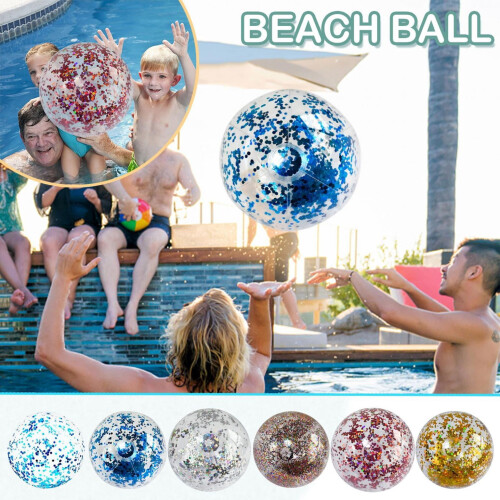 Jumbo Glitter Beach Ball - PVC Inflatable Pool Toy 1