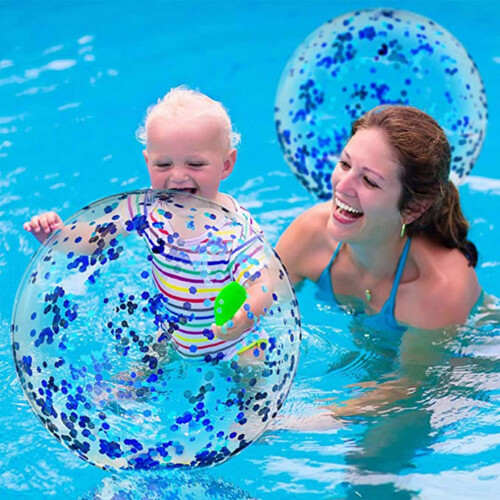 Jumbo Glitter Beach Ball - PVC Inflatable Pool Toy 2