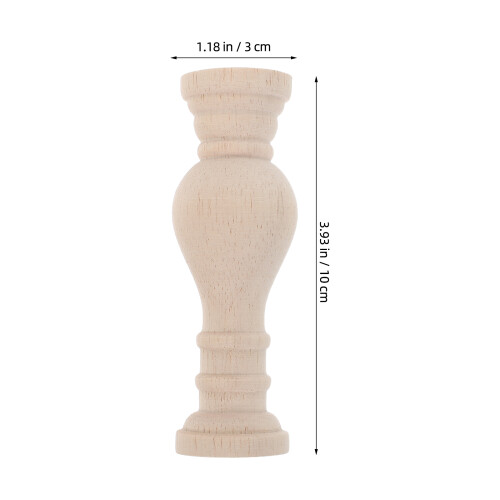 4Pcs Solid Wood Roman Baluster Finials Beige DIY Staircase Post Caps 1
