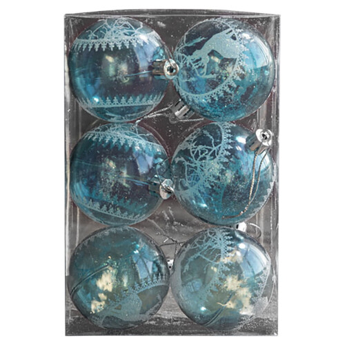 Transparent Christmas Ball Blue Acrylic 6cm 1