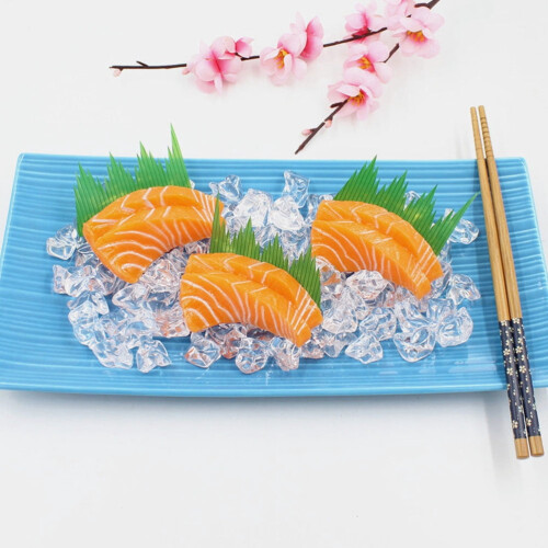 2pcs Artificial Salmon Slice Props for Home & Restaurant 1