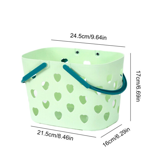 Portable Shower Caddy Tote Lightweight Plastic Basket with 2