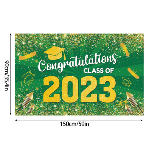 Graduation Banner Blue Polyester Background Cloth 90x150cm 2