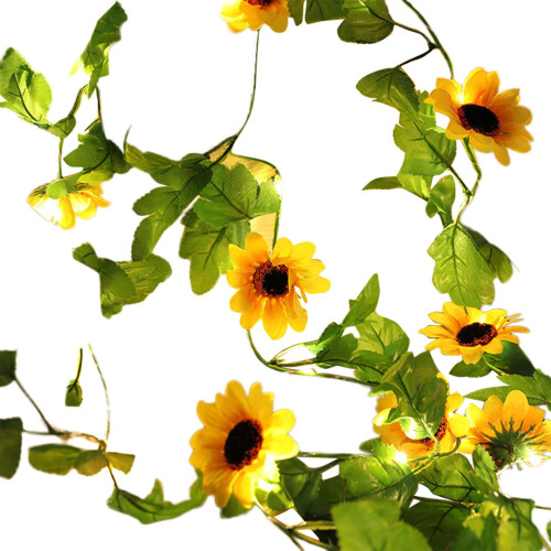 Sunflower LED String Lights 2m 20 Bulbs Yellow 1