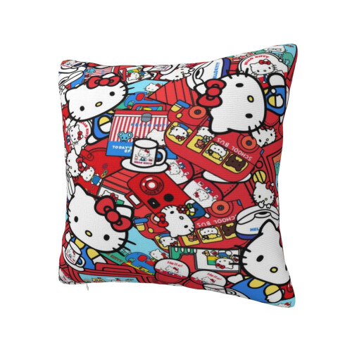 Hello Kitty Pillow Cover 12" x 12" Polyester Decorative 1