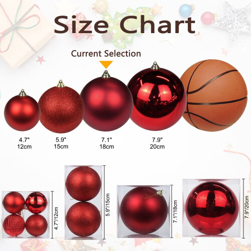 Gold Christmas Tree Ornament Ball, 7.08 in, Shatterproof 2