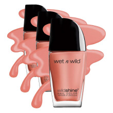 wet n wild Wild Shine Nail Polish, Peach Pink She Sells, Nail Color (Pack of 3)