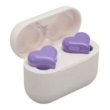 Herzförmige Ohrhörer Lila 40mAh2 + 230mAh Ladecase