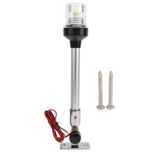 Luz de âncora para barco, dobrável, com LED, iluminação LED branca de 360, mastro de alumínio revestido resistente à corrosão, robusta e