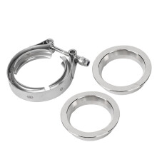 Abraçadeira de escape para sistemas automotivos, abraçadeira em V de aço inoxidável com design de liberação rápida, encaixe universal para