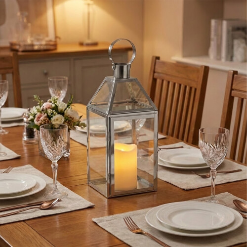 Stainless Steel Candle Lantern 34cm Candle Holders 2