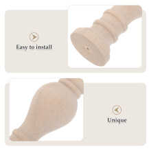 4Pièces Tête De Poteau Bois Naturel Beige Pour Rénovation Bricolage