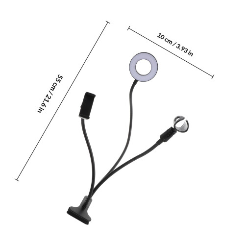 1Set Stable Desktop Adjustable Ring Fill Light with Clip for Selfie 1