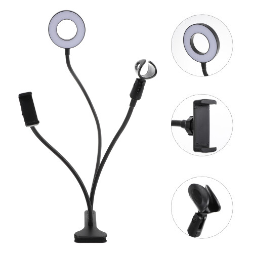 1Set Stable Desktop Adjustable Ring Fill Light with Clip for Selfie 2