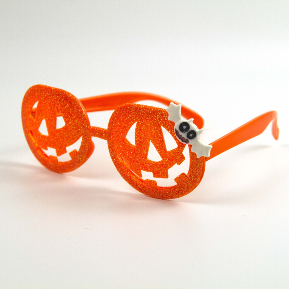 (White bat model) Halloween glitter funny glasses holiday party toys dance dress cosplay ghost festival pumpkin glasses
