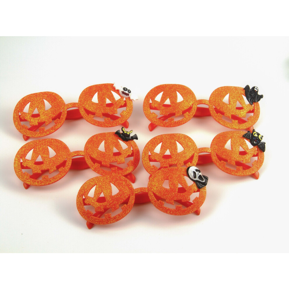 (Five-piece set of accessories) Halloween glitter funny glasses holiday party toys dance dress cosplay ghost festival pumpkin glasses