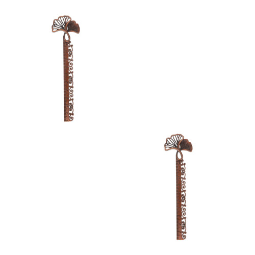 2Pcs Metal Bookmarks Design Dual Function Ruler Tool 2