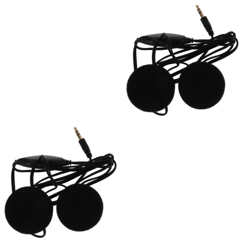 2St Motorfiets Headset Zwart Met Microfoon Winddicht Stereo Geluid 1