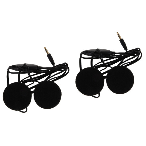 2St Motorfiets Headset Zwart Met Microfoon Winddicht Stereo Geluid 2