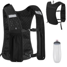 Running Hydration Vest with 550ml Water Bottle, Lightweight Reflective Running Vest for Running, Cycling, Hiking & Marathon