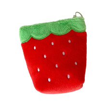 Miniatuur cosmetische tas met aardbei-thema, draagbare zak-Rood