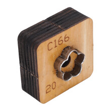 Blumenförmige Leder-Stanzform 20 mm / 0,8 in Holzunterlage