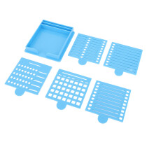 Haftnotizhalter, 5 Vorlagen, ABS-Kunststoff, Blau