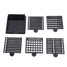 Haftnotizhalter mit 5 Vorlagen, ABS, Schwarz