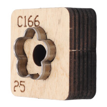Blumenleder-Stanzform - 25 mm / 1 Zoll, Naturholz-Basis