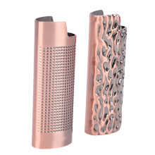 2 Stück Metall-Feuerzeughalter, 8 cm, Kupferfarbe