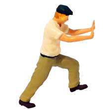 Winziges Bauarbeiter-Harzmodell für Miniaturszenen-Sokoban-Mann