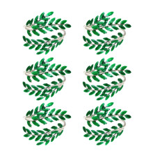 Decoratieve servethouders met groen-zilverwilgenbladeren