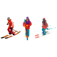 Skiën Figuur Model Schaal 1:64 Geschilderde Miniatuur-Skiset
