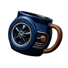 Remklauwen handvat mok Automotive thema motor koffiekopje-Blauw