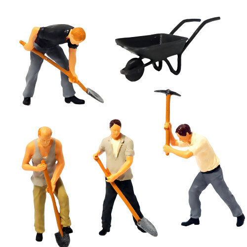 Realistic Mini Construction Worker Digging Scene In 1:64-Suit