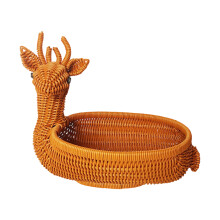Panier de rangement en forme de cerf tissé à la main-gros cerf