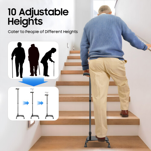 Stair Climbing Assist Cane for Seniors Adjustable Walking Stick 2