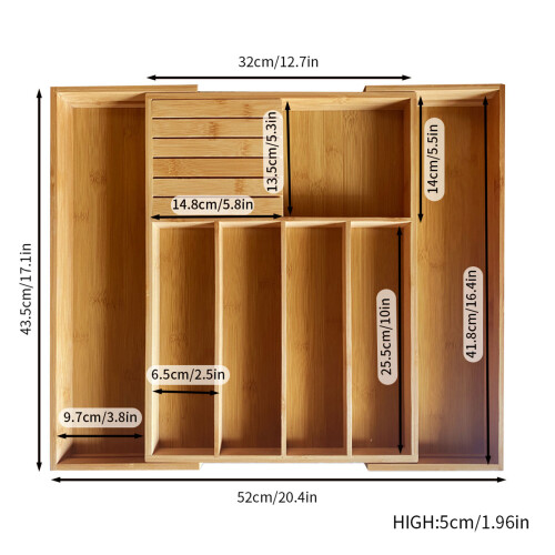 Extendable Wooden Blade Holder With Removable Dividers For 2