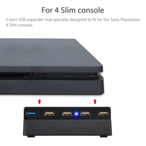 Ενισχυτής αξεσουάρ Gamestation: Διανομέας USB για PS4Slim Edition, σχεδιασμένος για να 1