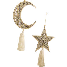 Set Of 2 Wooden Star Themed Wall Hangings Ready For Seasonal-C