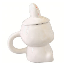 Keramik-Kaffeetasse mit Hasen-Ostern-Motiv, 350 ml-Weiß