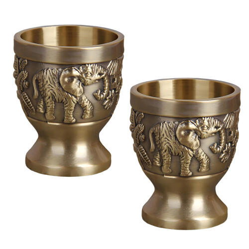 Antique Style Elephant Decorated Alcohols Serving-Qinggu 2PCS