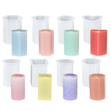 Moules à bougies cylindriques en Silicone, 8 pièces,