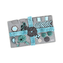 Tapis d'alimentation pour animaux de compagnie, tapis-L Bleu