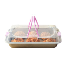 Multipurpose Bakeware With Plastic Lid and Handle Cake Pan Sheet
