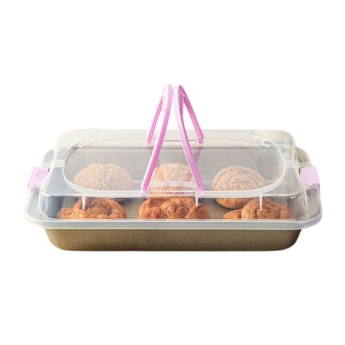 Moule à gâteau pratique à transporter avec couvercle pour les