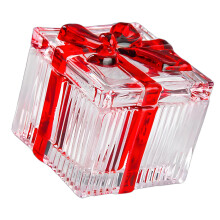 Heart/Square Glass Jewelry Box Candy Dish with Lid Rings-Square