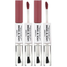 wet n wild Megalast Lock 'N' Shine Lip Color + Gloss Lipstick Pinky Promise (Pack of 2)