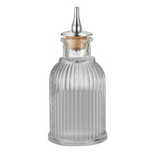 Unieke alcoholfles van getextureerd glas,-gestreepte fles